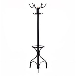Porte-manteau moderne à double niveau en bois et fer pour chambre, salon, salle de bain - Product Image 3