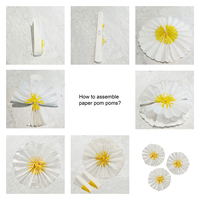 Fleurs de chrysanthème en papier de soie pour artisanat, décoration de la maison DIY, diamètre 16 pouces (40 cm), polybag PE, fabriqué à Taïwan, CE-1P015