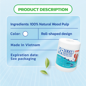 Vietnam Factory Krclean Premium 15x15cm White Virgin Wood <b>Pulp</b> Non Woven Party Napkins Rolled Tissue 1 Ply Custom Logo Export - Product Image 3