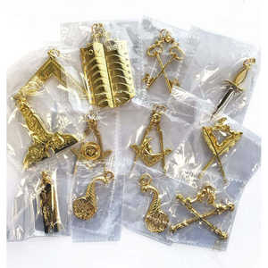 เครื่องประดับทองคำสำหรับพิธีกรรมเมสัน - จี้ประดับปกเสื้อสำหรับเมสัน  เครื่องประดับเมสันแบบนุ่ม  เครื่องประดับเมสัน - Product Image 6