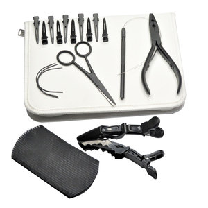 Hair Extension Tools Kit Small & Large Salon <b>Clips</b> Hair Parting <b>Ring</b> C-Shape Extension Needles Hair Extension pliers Beauty Tool - Product Image 4