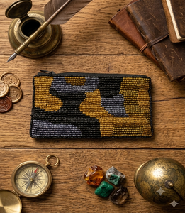 Handmade Beaded Geometric Coin Purse Zipper Closure <b>Vintage</b> <b>Mini</b> Unisex Multi-Functional - Product Image 1
