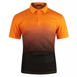Camisas de Golf de Manga Corta para Hombre con Estampado Degradado, 100% Algodón Tejido, Ropa Casual - Product Image 2