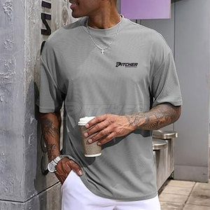 Camiseta Extra Grande para Hombre, Corte Holgado, Estilo Urbano Contemporáneo, Tela de Algodón Suave, Cómoda para Uso Diario Informal - Product Image 5