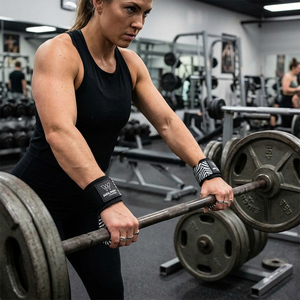 Support de poignet réglable en néoprène avec fermeture auto-agrippante pour l'entraînement en salle de sport, les squats et la musculation - Conception respirante et légère - Product Image 4