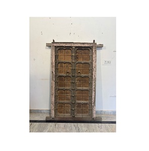 Antique Solid Wood Door Panels with Hand Carved Frame Eco-Friendly for Bedroom Outdoor Living Room Home Furniture - Product Image 1