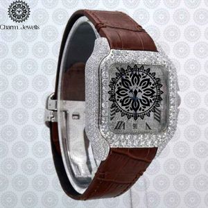 Reloj Cuadrado de Acero Inoxidable de Lujo Charm_Jewells, 38 mm, Analógico de Cuarzo, Correa de Cuero, Esfera Luminosa de Zafiro, Unisex, a la Moda - Product Image 3