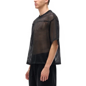 T-shirt surdimensionné en maille respirant et à séchage rapide pour homme, coupe ample à épaules tombantes, style athlétique streetwear, été, personnalisable OEM ODM, vente en gros - Product Image 4