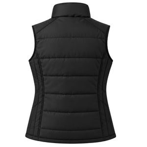 Women <b>Black</b> Quilted Puffer <b>Vest</b> Sleeveless Full Zip Embroidered Lightweight Warm Casual Outdoor Winter Fashion Jacket - Product Image 2