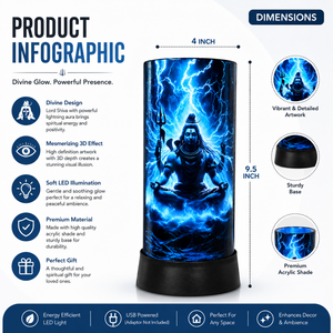Lord Shiva LED Table Lamp Divine Meditation Night Light Spiritual Acrylic Desk Lamp Bedroom Living Room Home <b>Decor</b> Gift <b>Lighting</b> - Product Image 5