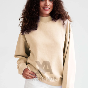 Sudadera de cuello alto personalizada para mujer con diseño de letras universitarias, personalización de logotipo frontal, jersey informal oversize para E - Product Image 6