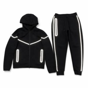 Custom <b>Reflective</b> Hooded Tracksuit for Men Zip Up Hoodie & Jogger Set - Product Image 1
