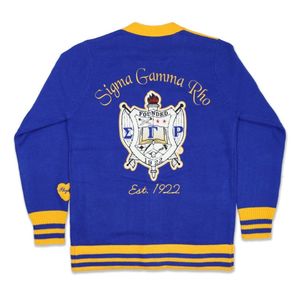 เสื้อคาร์ดิแกนไหมพรม SGR สีน้ำเงินเหลือง แบบคลาสสิก ถักทอ แขนยาว ติดกระดุม ให้ความอบอุ่น สวมใส่สบาย เหมาะสำหรับฤดูหนาว แฟชั่นสไตล์กรีก - Product Image 3