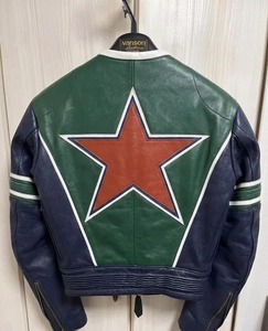 Vanson <b>Star</b> Motorcycle <b>Jacket</b> Genuine Cowhide Leather Solid Streetwear Windproof Eco-Friendly Heated Blue Red Green Made - Product Image 2