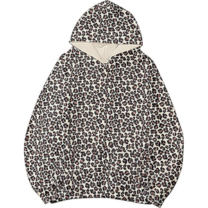 <b>Leopard</b> Hoodie Streetwear Cotton Fleece <b>Sweatshirt</b> Pullover Custom Logo OEM Wholesale Supplier - Product Image 1