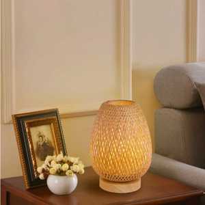 Lampe de table en bambou naturel tissé pour chambre à coucher, salon, décoration intérieure et éclairage intérieur - Product Image 5