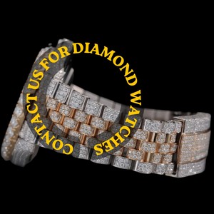 Reloj de Diseño Único con Esfera de Cristal, Dos Tonos, Completamente Decorado, Estilo Hip Hop, Movimiento de Cuarzo ETA, Características Clásicas, Moda, Negocios, Brillante, Personalizado - Product Image 2