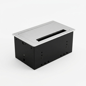 <span class=keywords><strong>Prise</strong></span> multimédia intégrée encastrable en alliage d'aluminium pour bureau avec <span class=keywords><strong>prise</strong></span> secteur, téléphone VoIP et double port audio VGA 3.5 - Product Image 2