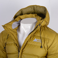 Veste d'hiver à capuche unisexe Navigate avec rembourrage en duvet de canard gris à 90 % et matière polyester/nylon fabriquée en NP