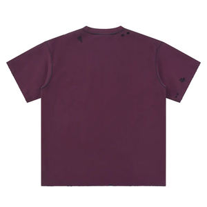 Camiseta Oversize de Algodón 100% para Hombre con Diseño de Bloques de Color Vintage y Efecto Salpicado, Corte Holgado y Paneles Cosidos, Lavado Ácido - Product Image 6