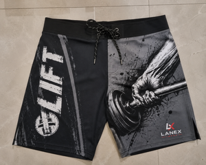 Custom Men Weightlifting Board <b>Shorts</b> Quick Dry Gym Fitness Surf <b>Shorts</b> Beach Swim Trunks Sublimation Printed OEM ODM Black - Product Image 6