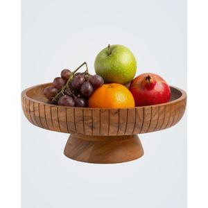 Cuenco de madera hecho a mano con base acanalada, diseño Wabi Sabi, para servir comida, accesorios de mesa, decoración para el hogar. - Product Image 5