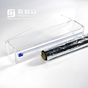 Magnetic Lid Transparent Long Wholesale <b>Plastic</b> Film Wrap Box Acrylic Foil Dispenser and Cutter - Product Image 2