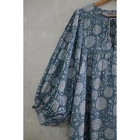 Robe longue formelle en coton imprimé bohème à col en V et manches bouffantes pour femme, faite à la main, légère, idéale pour les fêtes estivales