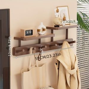 1 pc Porte-manteau mural moderne et minimaliste, crochets sans perçage pour manteaux, chapeaux et sacs, gain de place, pour entrée, porte ou mur - Product Image 4