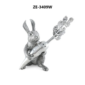 Handmade Silver Rabbit Sculpture With Carrot Table Decor <b>Easter</b> Animal Figure Traditional Home Accent Living Room Decoration - Product Image 5