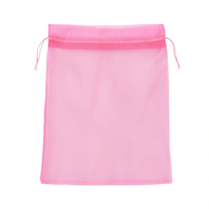 MNJ Mesh <b>Drawstring</b> <b>Bag</b> 17X25Cm Pink Gift Packaging 12Pcs - Product Image 2