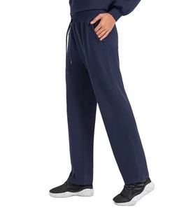 กางเกงวิ่งของผู้ชายผ้าฝ้าย100% กางเกงวอร์มเข้ารูประบายอากาศได้ดีพร้อมกางเกงยืดปิดเอวขากว้างลำลองสำหรับผู้ชาย - Product Image 2