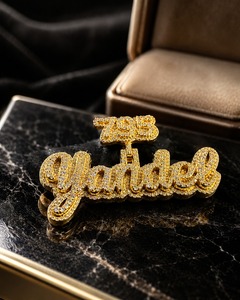 <b>Custom</b> 925 Silver VVS Moissanite Trendy <b>Name</b> Charm Pendant 925 Silver Iced Out Hip Hop <b>Necklace</b> for Men & Women - Product Image 1