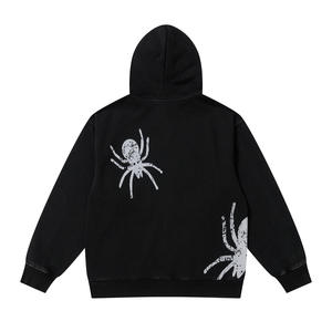 Tissu français 100% coton de haute qualité, couleurs personnalisées, sweats à capuche pour hommes et femmes, imprimés à l'écran, brodés, couleur unie, manches longues - Product Image 2