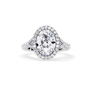 Oval Cut Diamond Engagement Ring Women's Prong Setting Pave Band Floral Style IGI Certified - Product Image 3