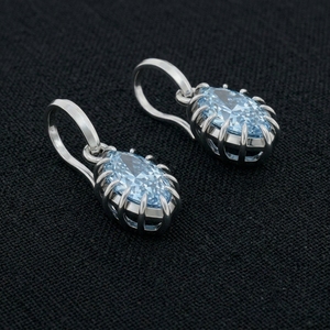 Elegant 9K White Gold Hoop Earrings with Lab-Grown Diamond for Women-Stylish <b>Gift</b> for Daily Wear & Parties/Weddings - Product Image 2