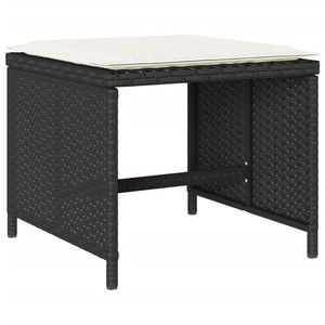 Set da pranzo con Patio in Poly Rattan nero 9 pezzi con cuscini Set da giardino - Product Image 6