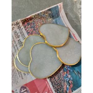 Wholesale Agate <b>Green</b> Aventurine Heart <b>Coasters</b> Mascot Style Tea Table Slices for Home Decoration Feng Shui Inspired - Product Image 2