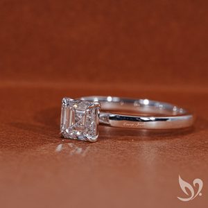Anillo de Diamante Cultivado en Laboratorio con Corte Asscher de 1 Quilate, Certificado por IGI |   Anillo de Compromiso Solitario en Oro Blanco de 18K - Product Image 5