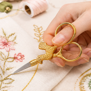 Ciseaux à broder Golden Stork en acier inoxydable, lame pointue, manche métallique, outils de couture multi-usages DIY, petits - Product Image 5