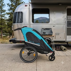 TC-2024T 3-IN 1 Twin Baby Stroller Bike Trailer with ALUMINUM Frame & Water Resistant <b>Fabric</b> for Outdoor Adventures - Product Image 2
