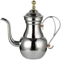 Elegante Edelstahl-Messing Arabische Dallah Teekanne Lebensmittelecht Hitzebeständig Wohnzimmer-Dekoration Tisch-Styling Kaffeekanne