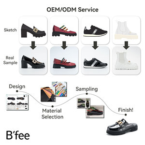 Zapatillas Deportivas de Mujer B'fee, de Piel Auténtica, con Banda Elástica, Duraderas, con Lazo, Suela Delgada de Goma, para Caminar y Hacer Deporte, OEM ODM - Product Image 4