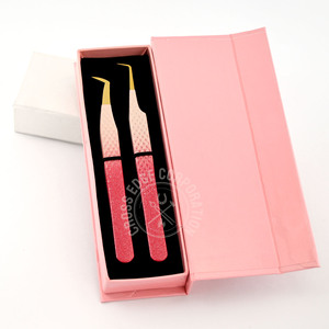 Private <b>Label</b> Fiber Tip Lash Tweezers Eyelash <b>Applicator</b> 90 Degree Lash Extension Pink Volume Lash Extensions Tweezer - Product Image 6