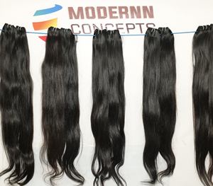 Extensions de cheveux humains 100% naturels, Remy indiens bruts, alignés, Super Double Drawn, cuticules intactes, mèches longues et lisses - Product Image 5