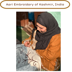 Funda de Cojín Tradicional Kashmiri Aari de 16 Pulgadas Cuadradas, Funda de Almohada de Algodón con Bordado de Hilo de Seda, Cierre de Cremallera de Lujo, Decoración para el Hogar - Product Image 4