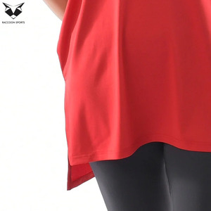 Camiseta Larga Modest para Mujer, Color Rojo, Estilo Casual Holgado, Transpirable, de Algodón, Moda Musulmana, Uso Diario, Estilo Túnica - Product Image 6