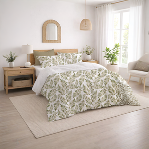 Everyday Cotton Duvet Cover <b>Set</b> Breathable <b>Comforter</b> Cover with Pillowcases, Hidden Zipper & Corner Ties - Product Image 3
