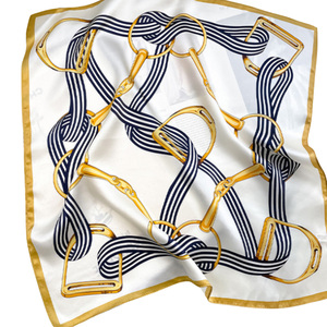 Premium Luxury Brand <b>Design</b> Hijab <b>Bandana</b> Digital Printed Satin Silk Scarf For Women Square Fashion Silk Scarves - Product Image 6