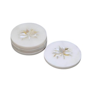 Elegant Shell Inlay <b>Drink</b> <b>Coasters</b> for Home Decor - Product Image 1